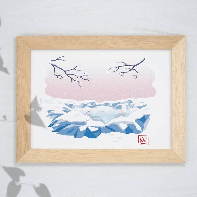Fine art A5 et A4/ Hiver - Onsen 