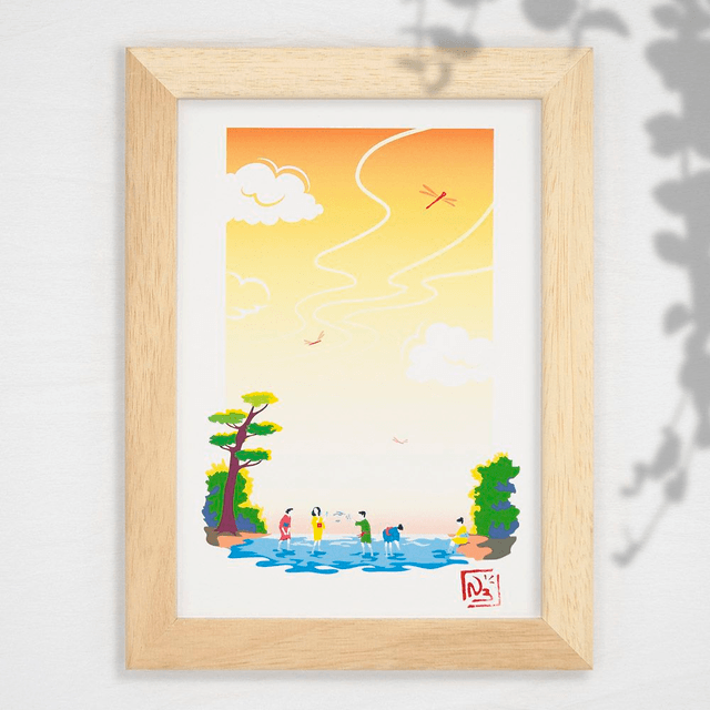 Fine Art A5 et A4/ Été - Libellules rouges 