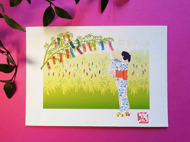 Fine art A5 et A4 / Eté - Tanabata