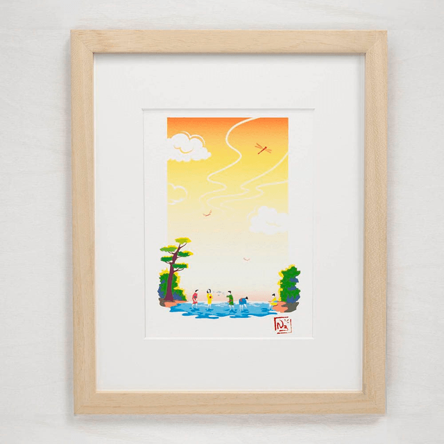 Fine Art A5 et A4/ Été - Libellules rouges 
