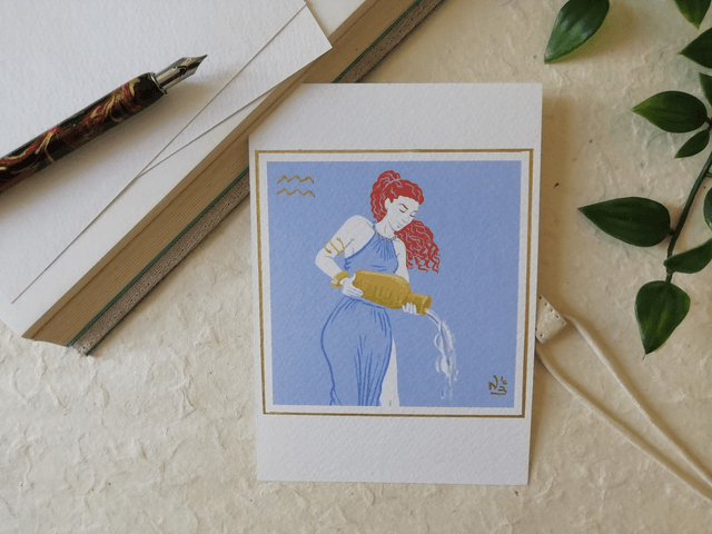 Carte Signe Zodiaque A5 et A6 - Verseau