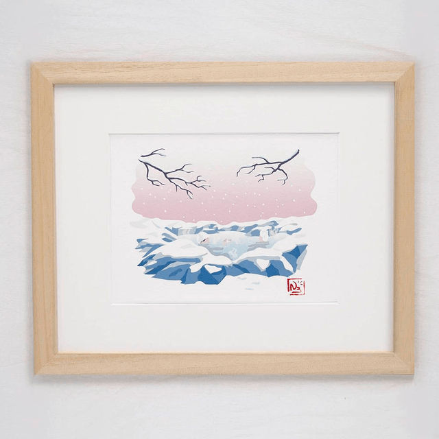 Fine art A5 et A4/ Hiver - Onsen 